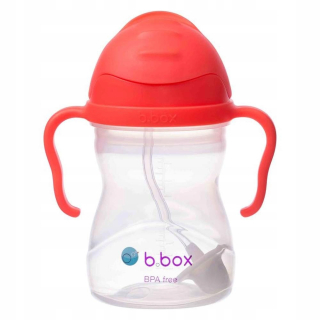 B.box pohár so slamkou 240 ml červený BB00510